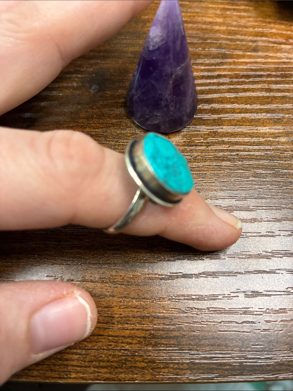 Sterling Silver Turquoise Statement Ring - Vibrant Turquoise - Picture 3 of 5